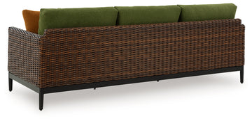 Horizon Hall Brown Outdoor Sofa, 2 Lounge Chairs, Ottoman and Coffee Table - Ornate Home