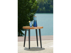 Horizon Hall Two-tone Brown Round End Table - Ornate Home