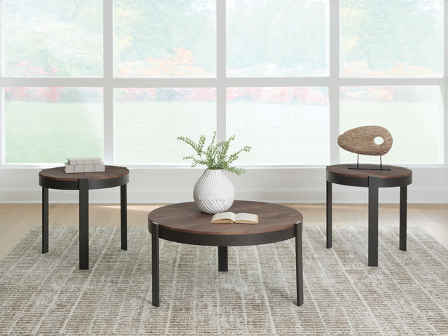 Horizon Hills Brown/Black Table (Set of 3) - Ornate Home