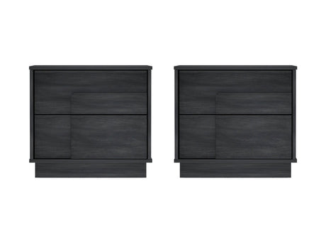 Horizon Nightstand in Charcoal Grey (set of 2) - Ornate Home