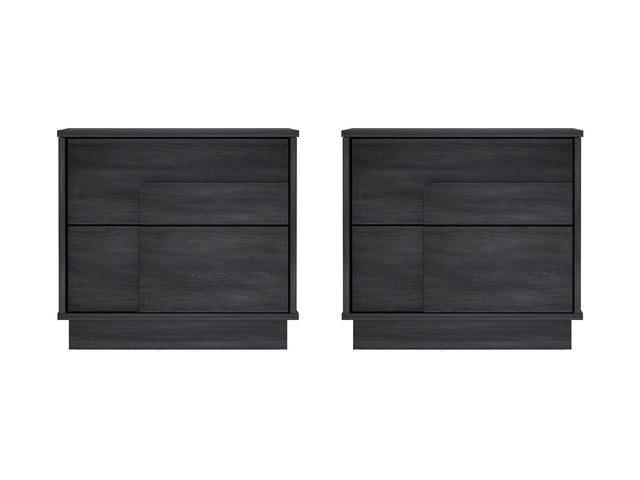 Horizon Nightstand in Charcoal Grey (set of 2) - Ornate Home