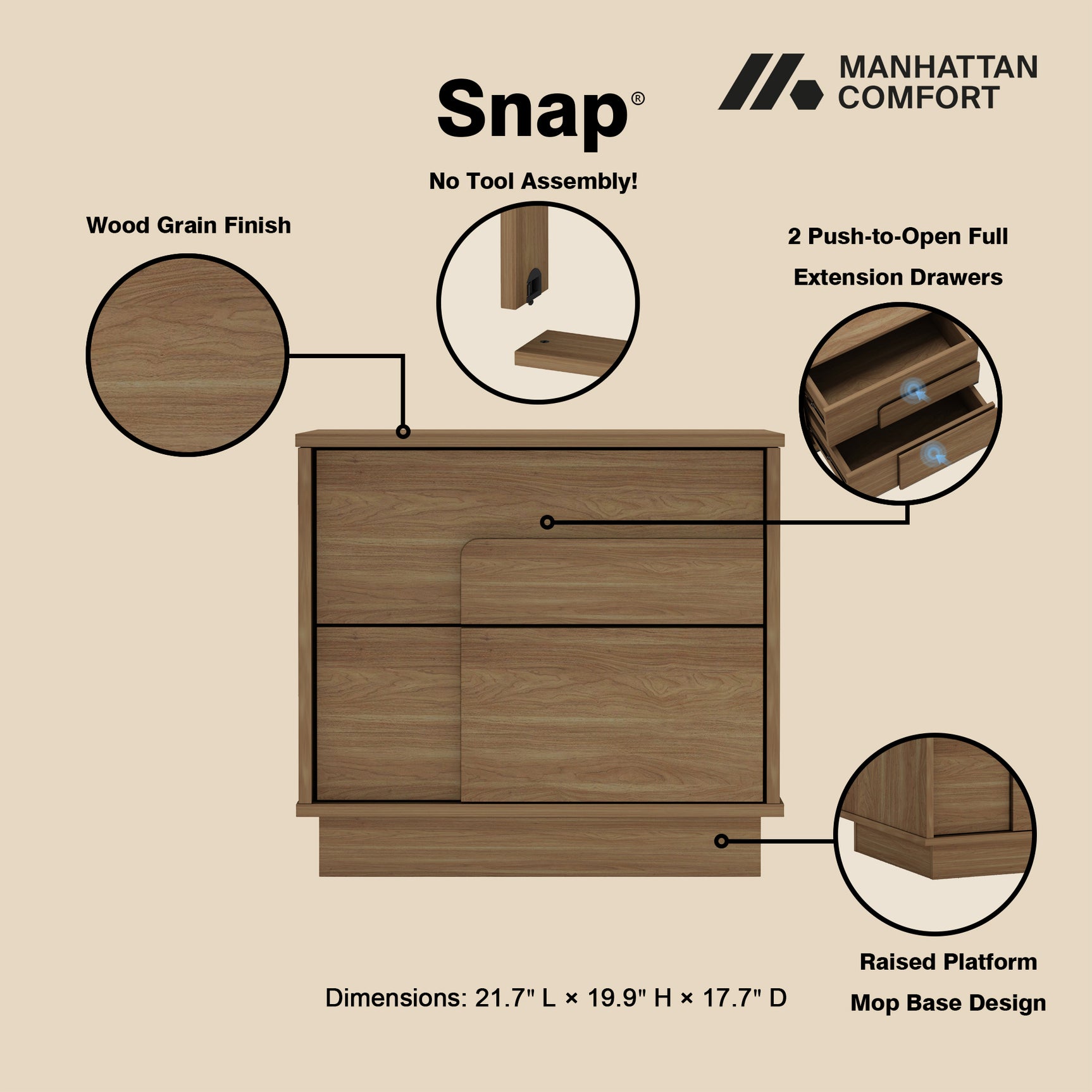 Horizon Nightstand in Maple - Ornate Home