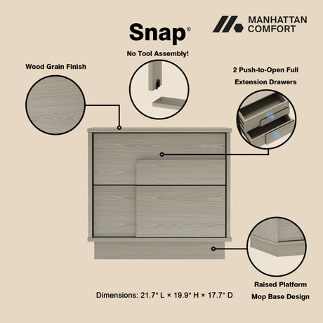 Horizon Nightstand in Whitewashed Oak - Ornate Home