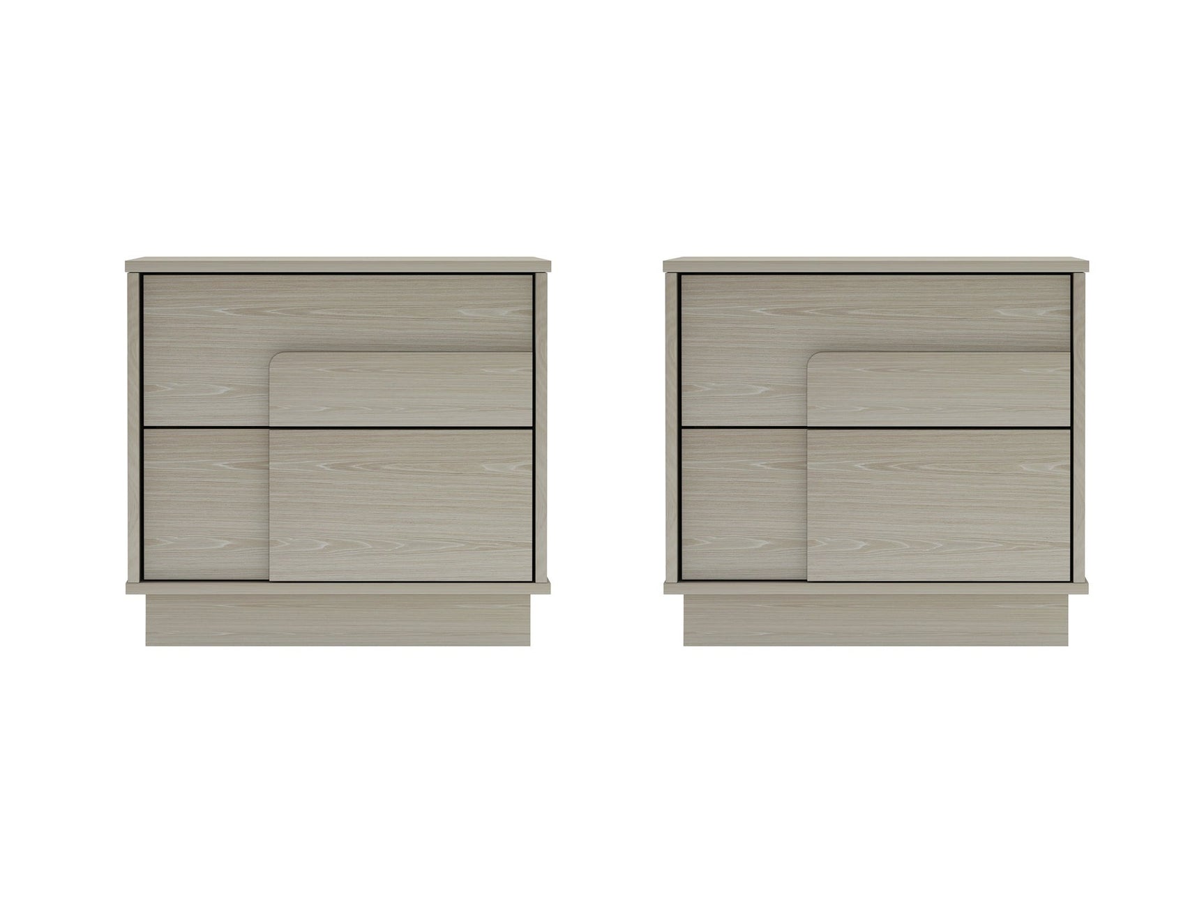 Horizon Nightstand in Whitewashed Oak (set of 2) - Ornate Home