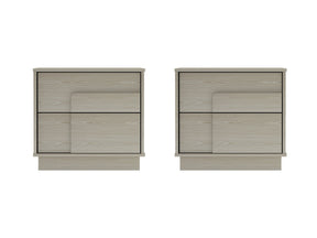 Horizon Nightstand in Whitewashed Oak (set of 2) - Ornate Home
