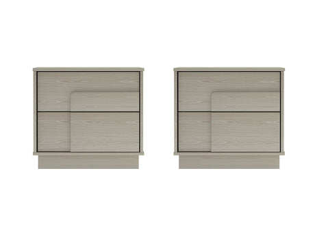 Horizon Nightstand in Whitewashed Oak (set of 2) - Ornate Home