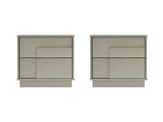 Horizon Nightstand in Whitewashed Oak (set of 2) - Ornate Home