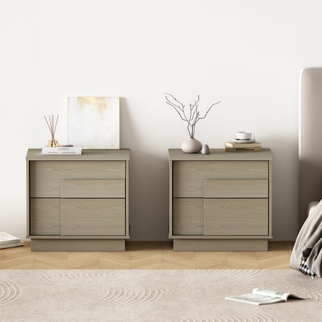 Horizon Nightstand in Whitewashed Oak (set of 2) - Ornate Home