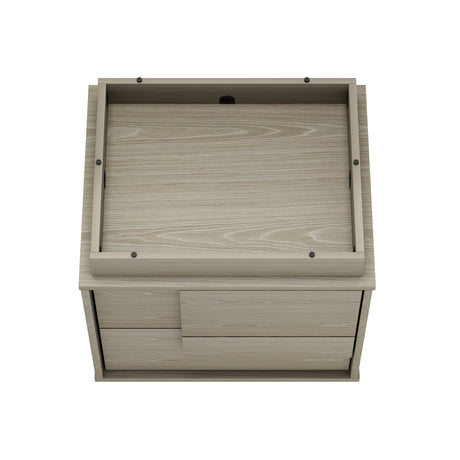 Horizon Nightstand in Whitewashed Oak (set of 2) - Ornate Home