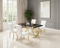 Horley Gold/Black 60" Dining Table - Ornate Home