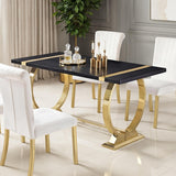Horley Gold/Black 5 Pc. Dining Table Set - Ornate Home