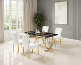 Horley Gold/Black 5 Pc. Dining Table Set - Ornate Home