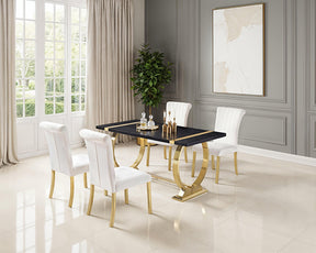 Horley Gold/Black 5 Pc. Dining Table Set - Ornate Home