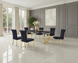 Horley Gold/Black 7 Pc. Dining Table Set - Ornate Home