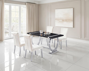 Horley Silver/Black 5 Pc. Dining Table Set - Ornate Home