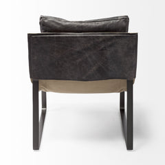 Hornet Black Leather Body Metal Frame Accent Chair - Ornate Home