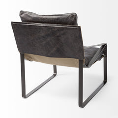 Hornet Black Leather Body Metal Frame Accent Chair - Ornate Home