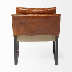 Hornet Brown/Black Leather Unibody Seat Accent Chair - Ornate Home