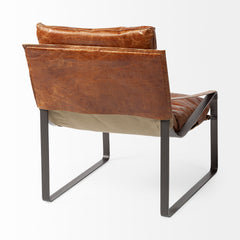 Hornet Brown/Black Leather Unibody Seat Accent Chair - Ornate Home