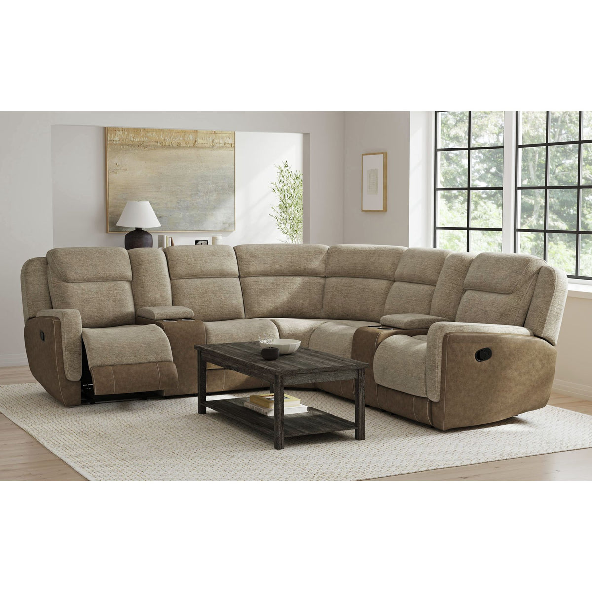Hornet Rancho Beige 3-Piece Sectional - Ornate Home