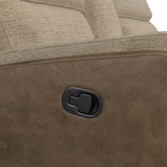 Hornet Rancho Beige Motion Glider Loveseat with Console - Ornate Home