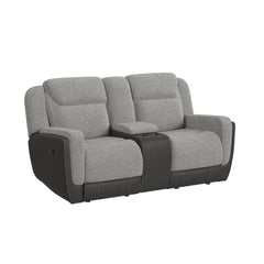 Hornet Rancho Grey Motion Glider Loveseat with Console - Ornate Home