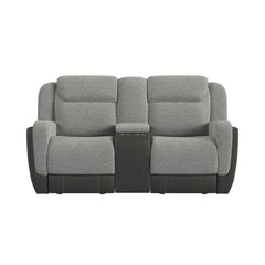 Hornet Rancho Grey Motion Glider Loveseat with Console - Ornate Home