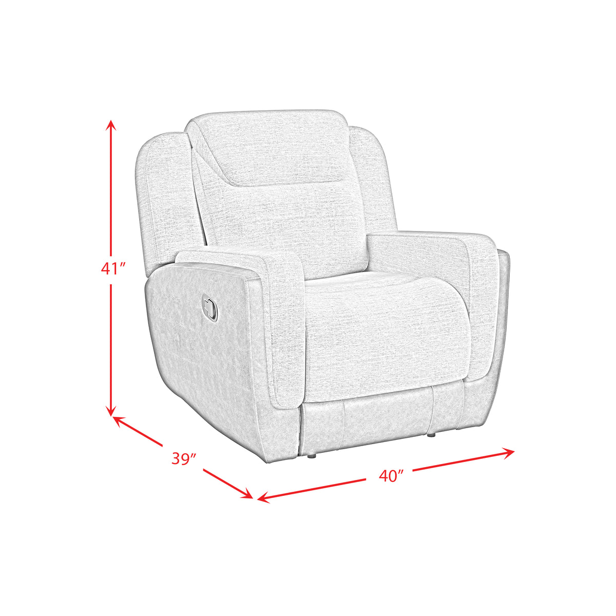 Hornet Rancho Grey Motion Glider Recliner - Ornate Home