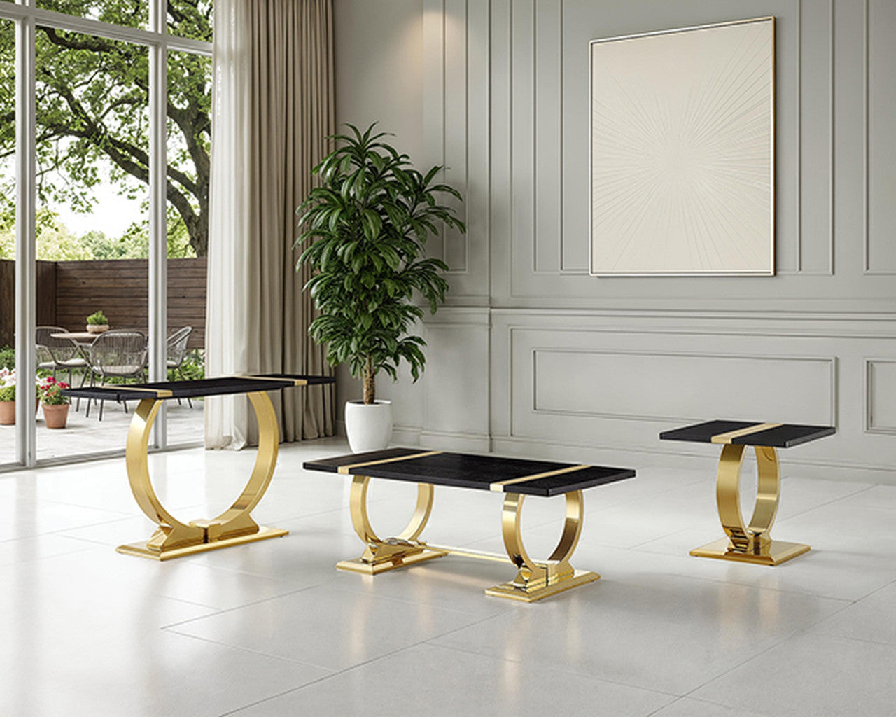 Horsham Gold/Black Coffee Table - Ornate Home