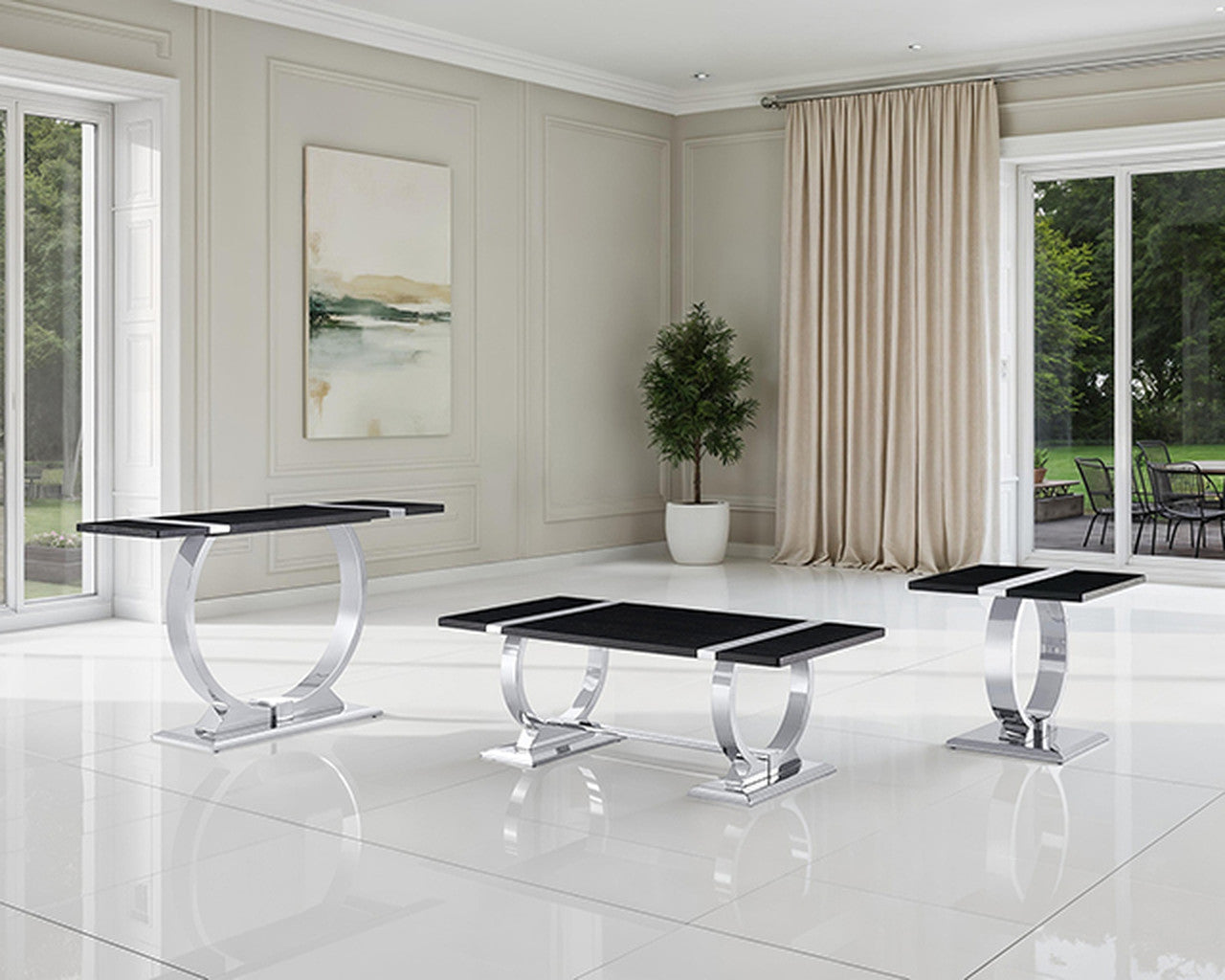 Horsham Silver/Black Coffee Table - Ornate Home