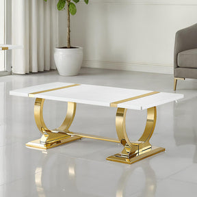 Horve Gold/White Coffee Table - Ornate Home