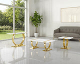 Horve Gold/White Coffee Table - Ornate Home