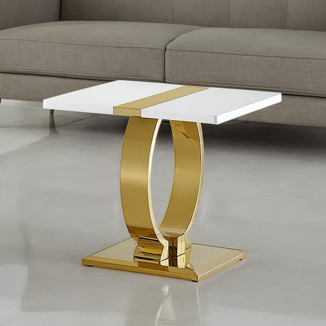 Horve Gold/White End Table - Ornate Home