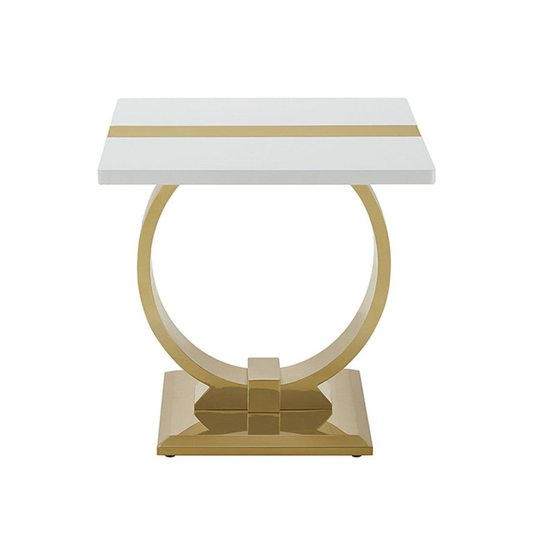 Horve Gold/White End Table - Ornate Home