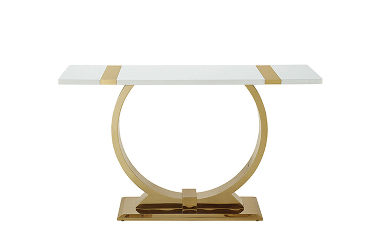 Horve Gold/White Sofa Table - Ornate Home