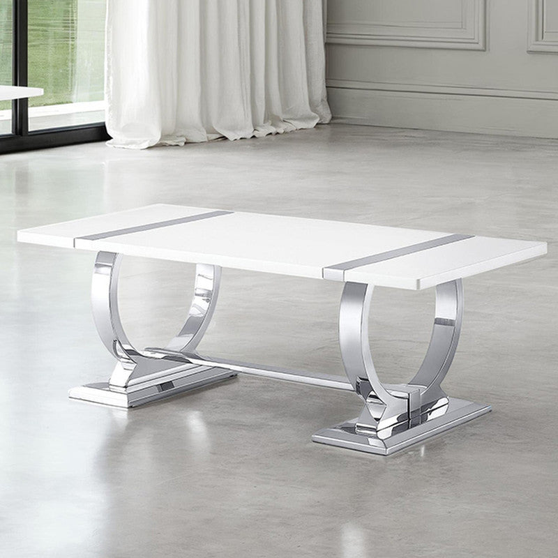 Horve Silver/White Coffee Table