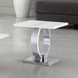 Horve Silver/White End Table