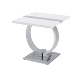 Horve Silver/White End Table