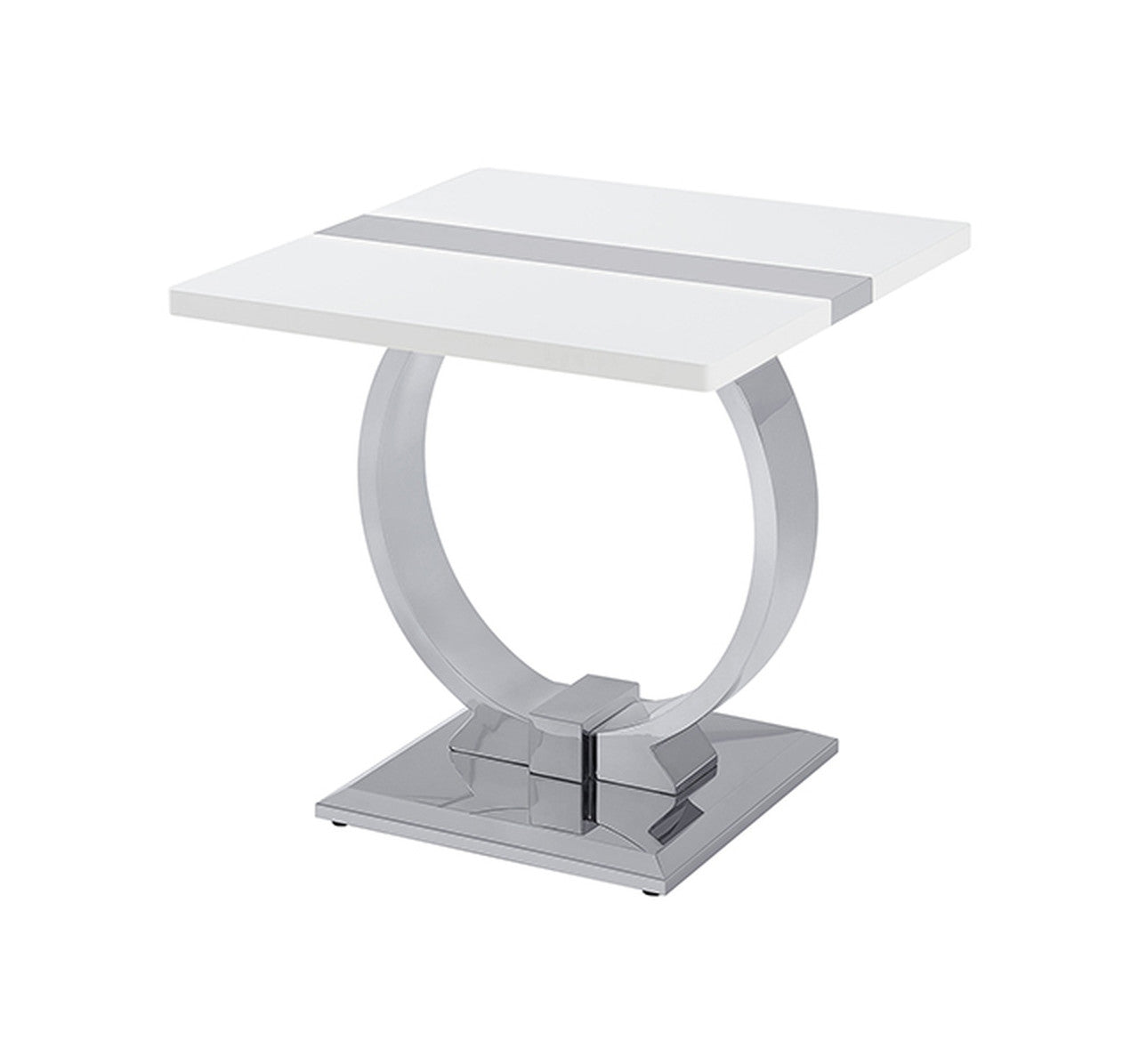 Horve Silver/White End Table