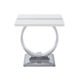 Horve Silver/White End Table