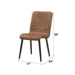 Hosmer Vintage Chocolate Top Grain Leather & Antique Black Side Chair - Ornate Home