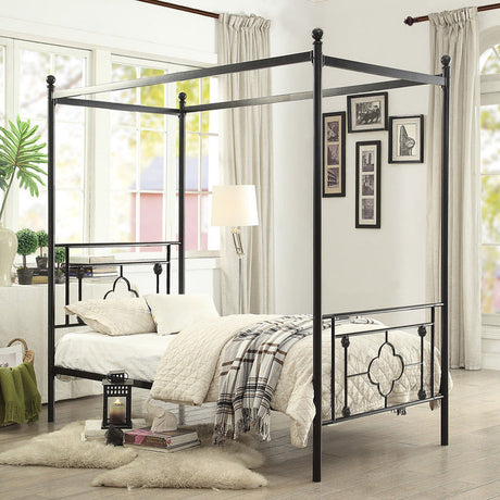 Hosta Black Twin Platform Bed - Ornate Home
