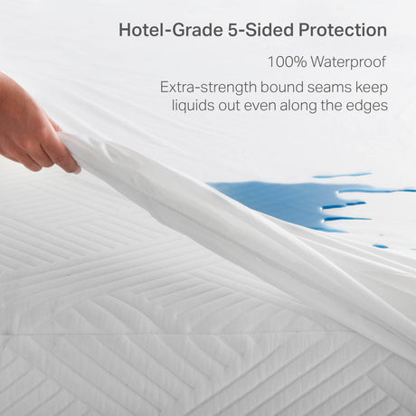 Hotel-Grade 5-Sided White Queen Mattress Protector - Ornate Home