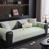 Houndstooth Ice Silk Breathable Sofa Cover, Modern Non-Slip Summer Couch Protector - Ornate Home