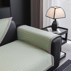 Houndstooth Ice Silk Breathable Sofa Cover, Modern Non-Slip Summer Couch Protector - Ornate Home