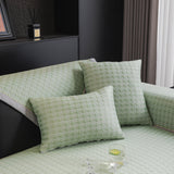 Houndstooth Ice Silk Breathable Sofa Cover, Modern Non-Slip Summer Couch Protector - Ornate Home