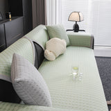 Houndstooth Ice Silk Breathable Sofa Cover, Modern Non-Slip Summer Couch Protector - Ornate Home