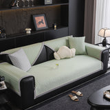Houndstooth Ice Silk Breathable Sofa Cover, Modern Non-Slip Summer Couch Protector - Ornate Home