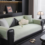 Houndstooth Ice Silk Breathable Sofa Cover, Modern Non-Slip Summer Couch Protector - Ornate Home