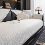 Houndstooth Ice Silk Breathable Sofa Cover, Modern Non-Slip Summer Couch Protector - Ornate Home
